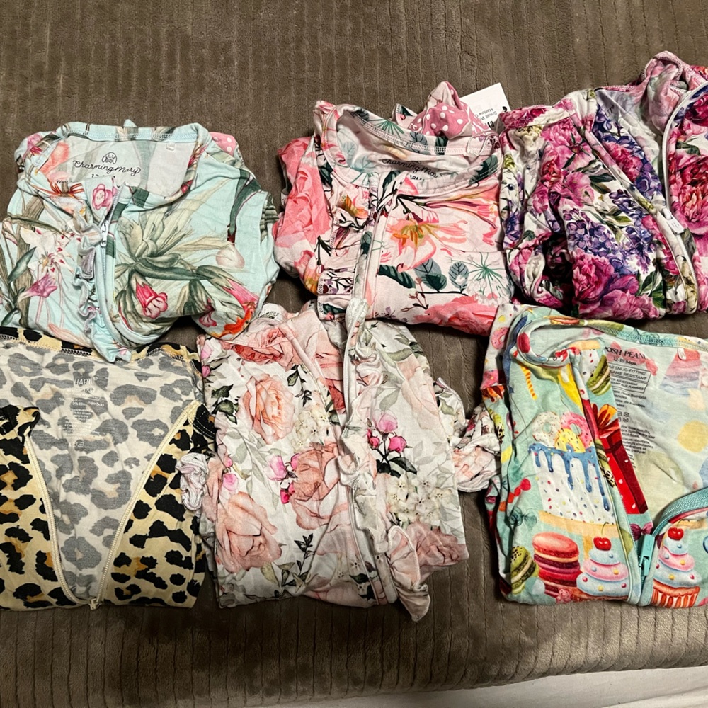Posh Peanut and Other Brands Bamboo Pajama bundle 5-12/18 month; 1-18/24mo